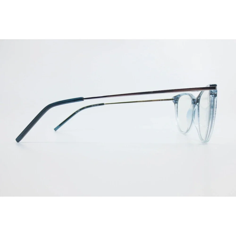 Elements Europa EL-450 Blue Striped Clear Cat Eye Eyeglass Frames 53-16-140 C1